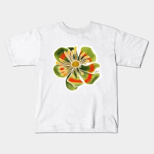 Green Fantasy Flower Kids T-Shirt